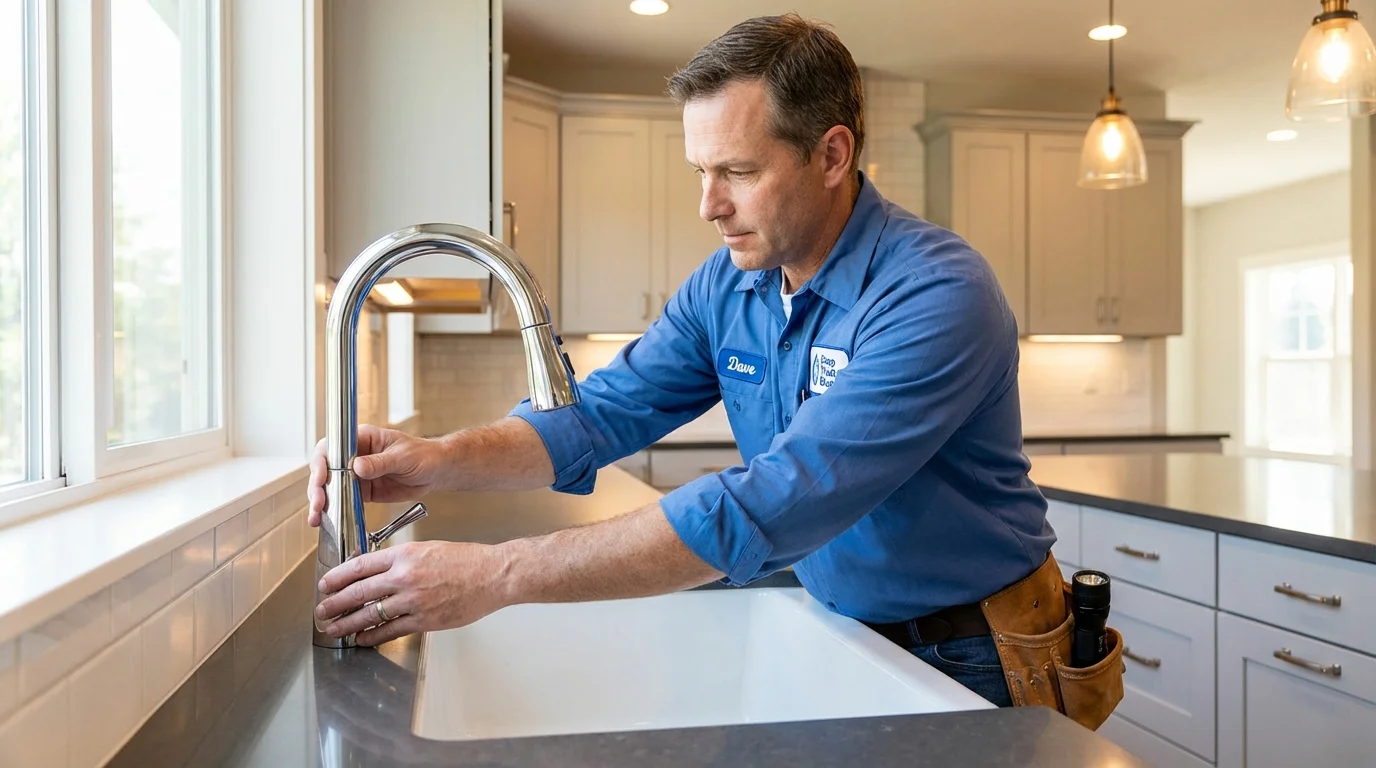 Kitchen faucet installation by Johns Plumbing LLC in Lyndeborough